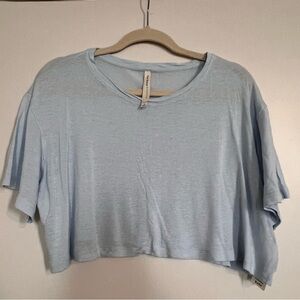 Babaton Sky Blue Relaxed Crop Top